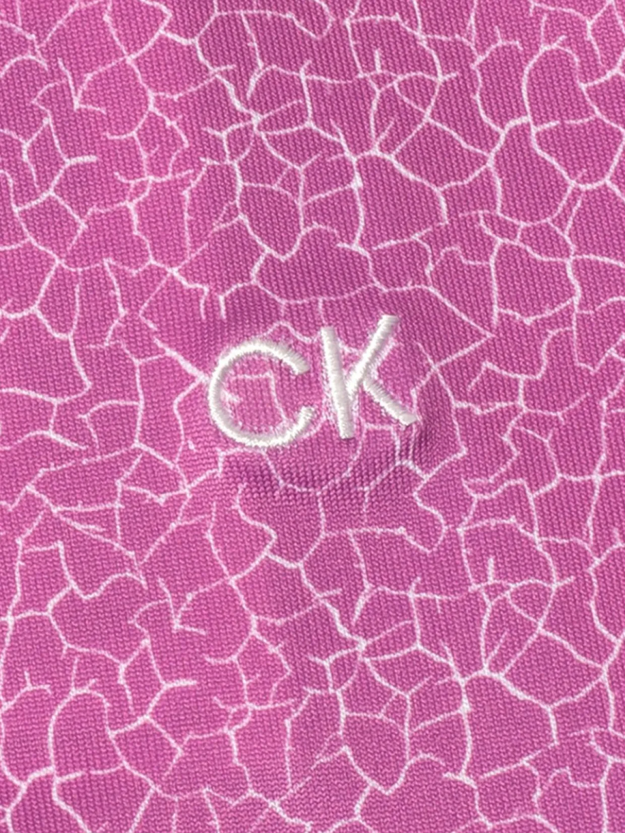 Calvin Klein Women'S Crackle Polo - Orchid/White