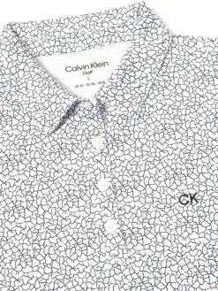 Calvin Klein Women'S Crackle Sleeveless Polo - White/Navy