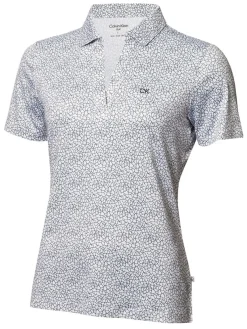 Calvin Klein Women'S Crackle Polo - White/Navy