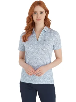 Calvin Klein Women'S Crackle Polo - White/Navy