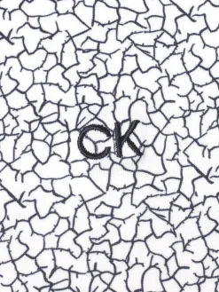 Calvin Klein Women'S Crackle Polo - White/Navy