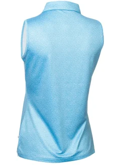 Calvin Klein Women'S Crackle Sleeveless Polo - Heritage Blue/White