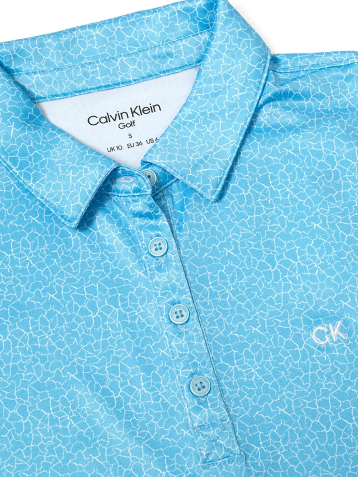 Calvin Klein Women'S Crackle Sleeveless Polo - Heritage Blue/White