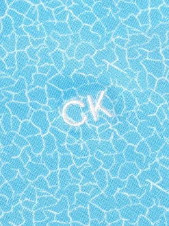 Calvin Klein Women'S Crackle Sleeveless Polo - Heritage Blue/White