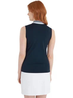 Calvin Klein Women'S Mohawk Sleeveless Polo - Navy/White