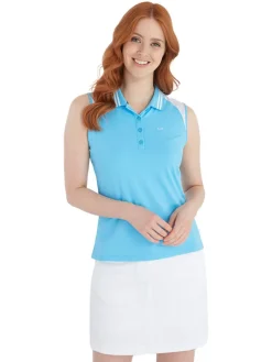 Calvin Klein Women'S Mohawk Sleeveless Polo - Heritage Blue/White