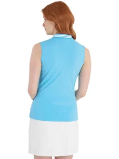 Calvin Klein Women'S Mohawk Sleeveless Polo - Heritage Blue/White
