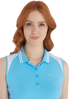 Calvin Klein Women'S Mohawk Sleeveless Polo - Heritage Blue/White