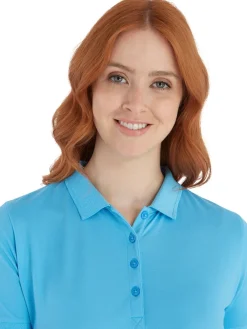 Calvin Klein Women'S Performance Cotton Pique Polo - Heritage Blue