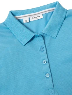 Calvin Klein Women'S Performance Cotton Pique Polo - Heritage Blue