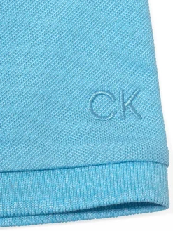 Calvin Klein Women'S Performance Cotton Pique Polo - Heritage Blue