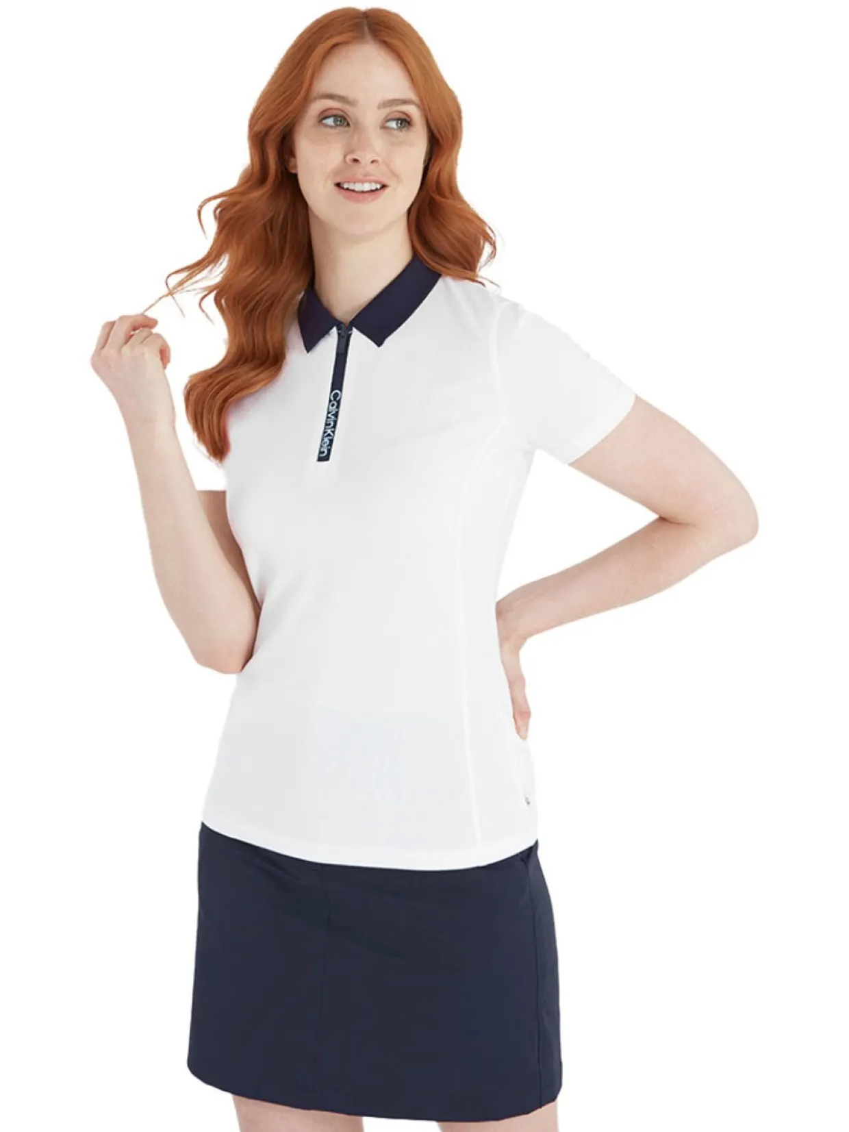 Calvin Klein Women'S Raquette Polo - White/Navy