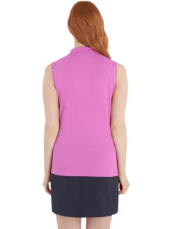 Calvin Klein Women'S Sleeveless Performance Cotton Pique Polo - Orchid