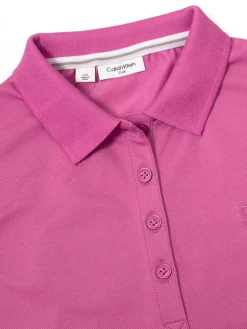 Calvin Klein Women'S Sleeveless Performance Cotton Pique Polo - Orchid