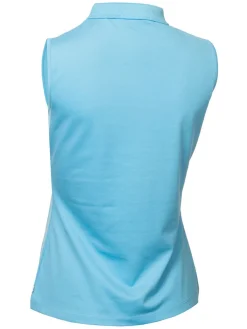 Calvin Klein Women'S Sleeveless Performance Cotton Pique Polo - Heritage Blue