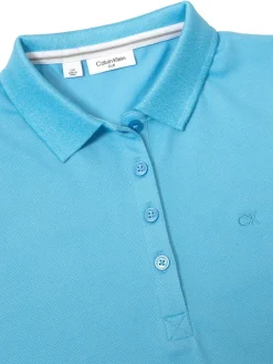 Calvin Klein Women'S Sleeveless Performance Cotton Pique Polo - Heritage Blue