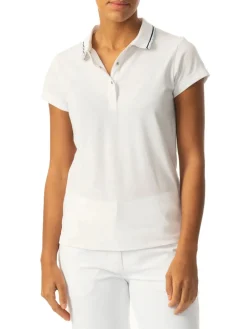 Daily Sports W Candy Cap Sleeve Polo Shirt - White