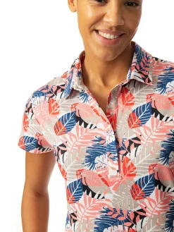 Daily Sports W Flair Cap Sleeve Polo - Vivid