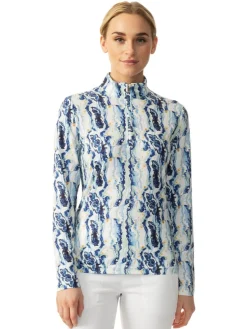 Daily Sports W Marble Long Sleeve Polo - Marble