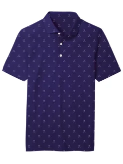 Footjoy Junior Golf Print Polo - Navy