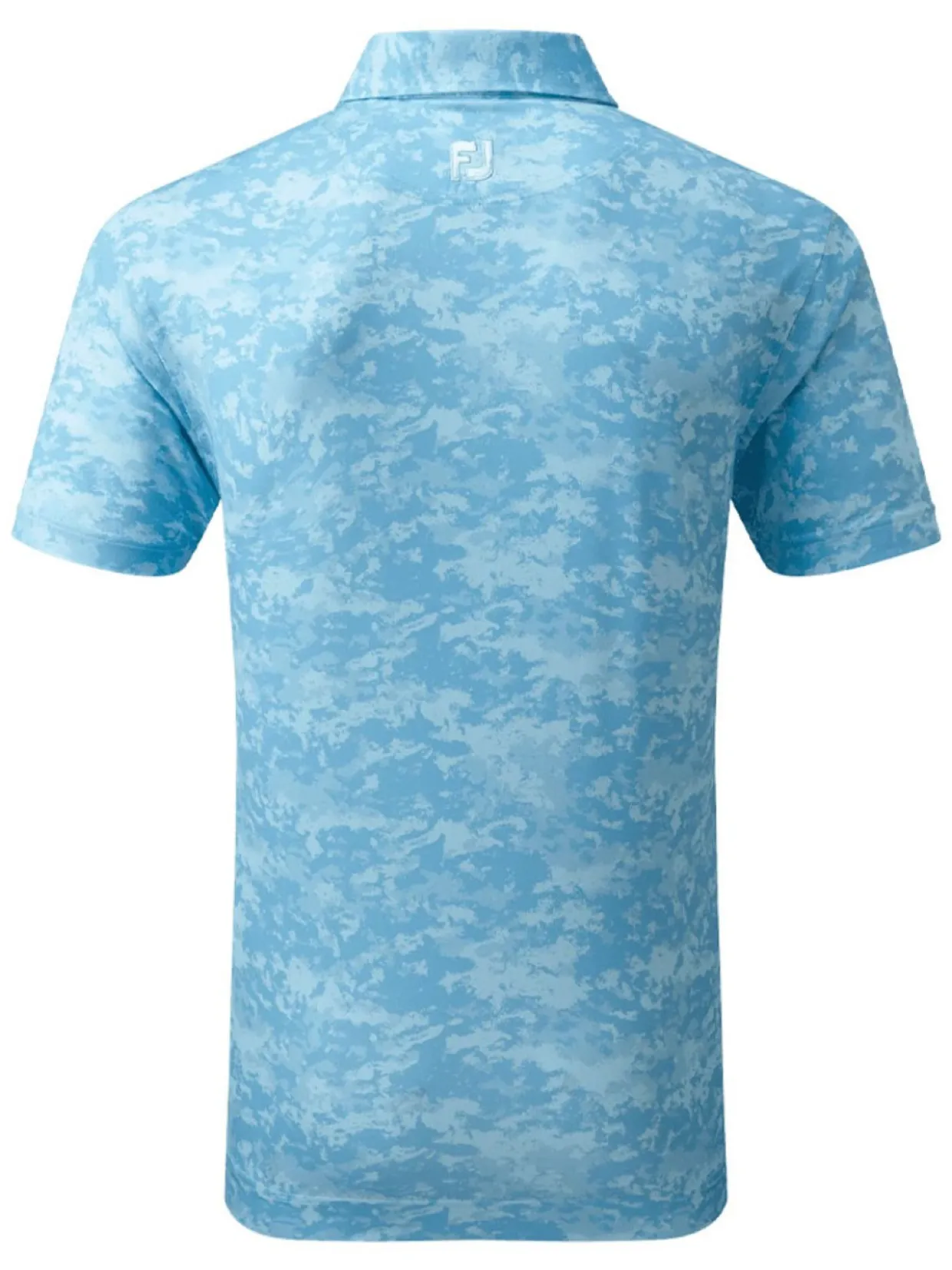 Footjoy Lisle Cloud Camo Golf Shirt (Athletic Fit) - True Blue
