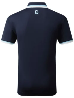 Footjoy Solid Pique With Trim Golf Shirt - Navy