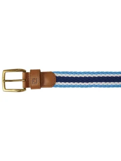 Footjoy Striped Braided Belt - True Blue/Navy/White