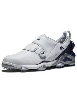 Footjoy Tour Alpha Dual Boa Golf Shoes - White/Navy/Grey
