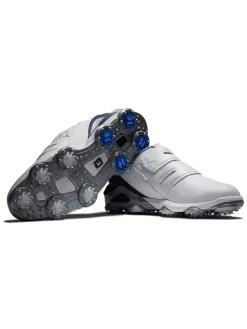 Footjoy Tour Alpha Dual Boa Golf Shoes - White/Navy/Grey