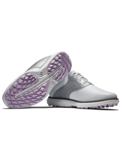 Footjoy Women'S Fj Traditions Spikeless Golf Shoes - White/Silver