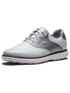 Footjoy Women'S Fj Traditions Spikeless Golf Shoes - White/Silver