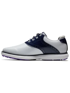 Footjoy Women'S Fj Traditions Spikeless Golf Shoes - White/Navy