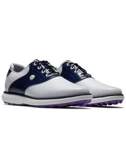 Footjoy Women'S Fj Traditions Spikeless Golf Shoes - White/Navy