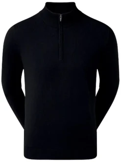 Footjoy Wool Blend 1/2 Zip Lined Pullover - Black