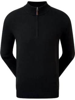 Footjoy Wool Blend 1/2 Zip Pullover - Black