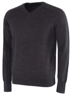 Galvin Green Carl V-Neck Sweater - Black Melange