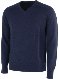 Galvin Green Carl V-Neck Sweater - Navy Melange