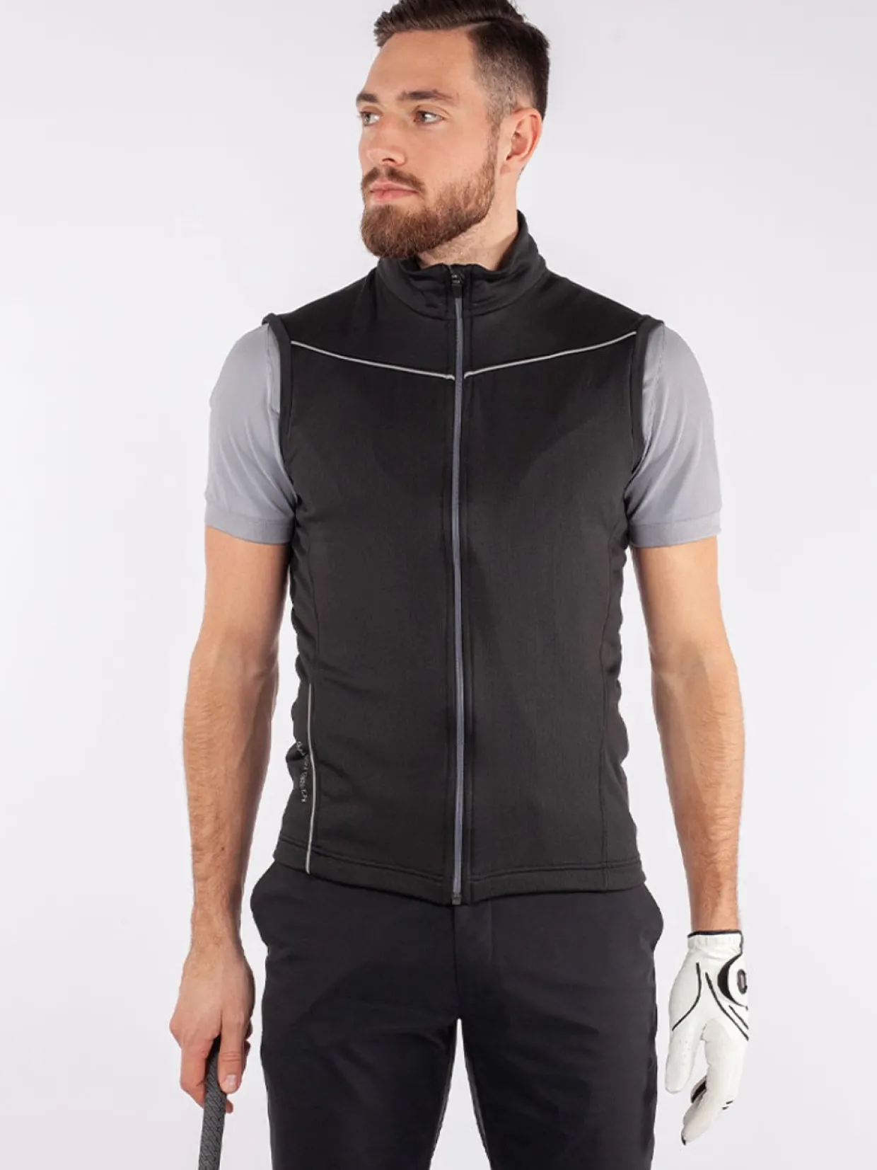 Galvin Green Davon Insula Vest - Black/Sharkskin