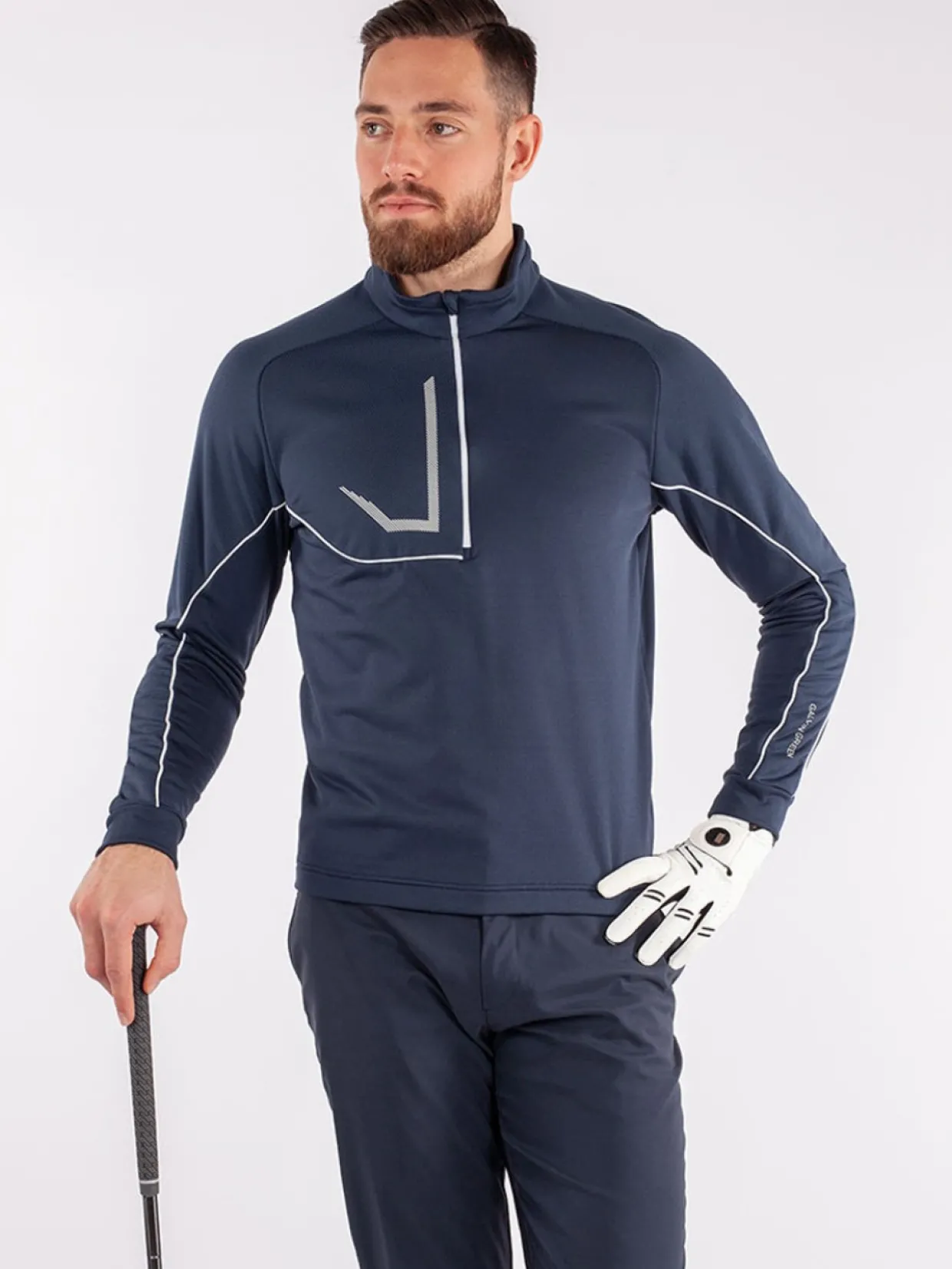 Galvin Green Daxton Insula Half-Zip - Navy/Ensign Blue/White