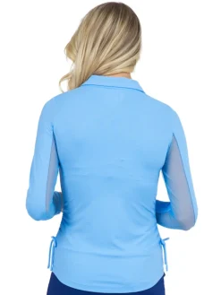 Ibkul Adjustable Long Sleeve Zip Polo - Peri