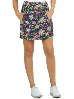 Ibkul Estela Print Straight Skort - Black/Multi