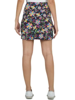 Ibkul Estela Print Straight Skort - Black/Multi