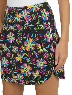 Ibkul Estela Print Straight Skort - Black/Multi