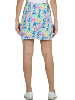 Ibkul Lilli Print Straight Skort - Hot Pink/Multi