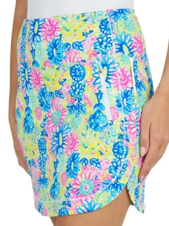 Ibkul Lilli Print Straight Skort - Hot Pink/Multi