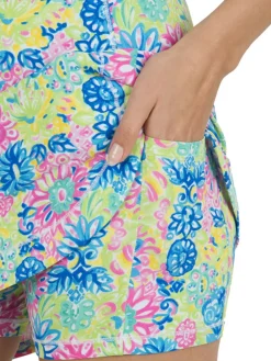 Ibkul Lilli Print Straight Skort - Hot Pink/Multi