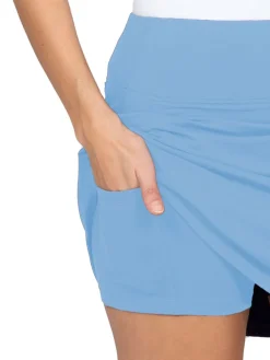 Ibkul Solid Faux Wrap Skort (17.5