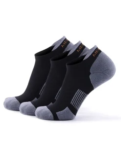 Meikan 3 Pack Low Cut Coolmax Technical Sports Socks - Black/Grey