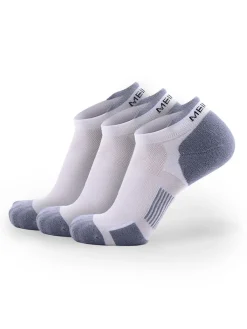 Meikan 3 Pack Low Cut Coolmax Technical Sports Socks - White/Grey