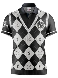 Official Afl Fairway Golf Polo Shirt - Collingwood Magpies